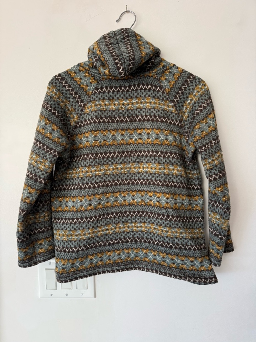 Kids Hooded Fleece Wool Patterned Button-Up Jacket - Picture 2 of 6
